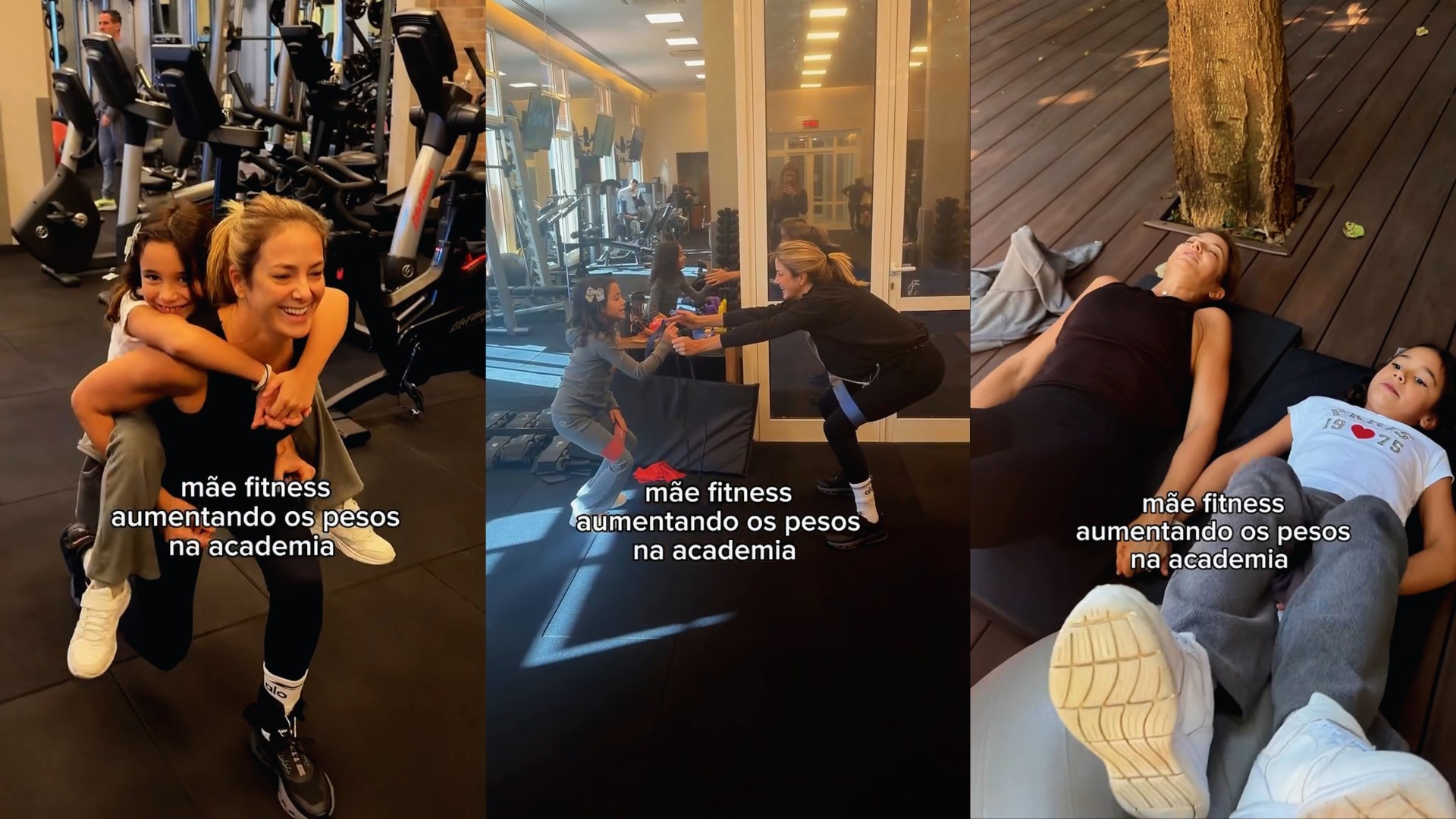 Ticiane Pinheiro mostra treino na academia com a filha e brinca: 'A mãe se adapta'