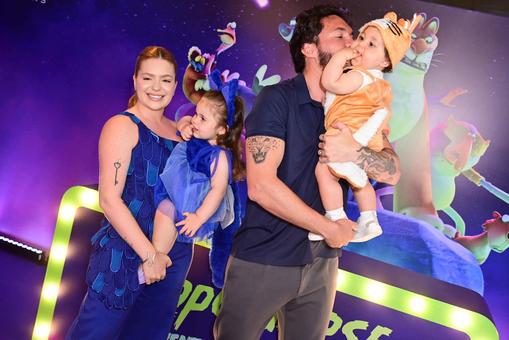 Viih Tube e Eliezer encantam com os filhos em pré-estreia de 'Zoopocalipse - Uma Aventura Animal'