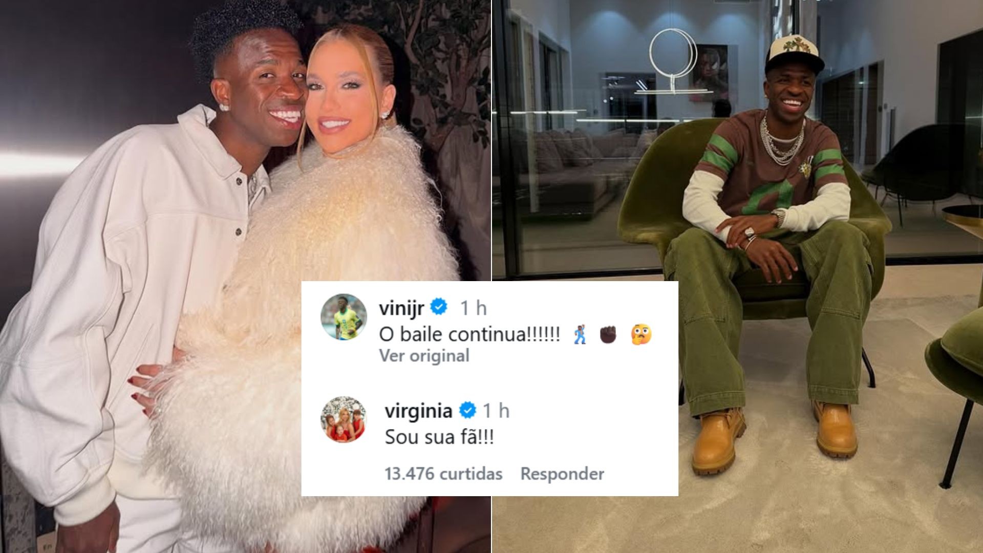 Vini Jr comemora vitória do Real Madrid e ganha declaração de Virginia Fonseca: 'Sou sua fã'