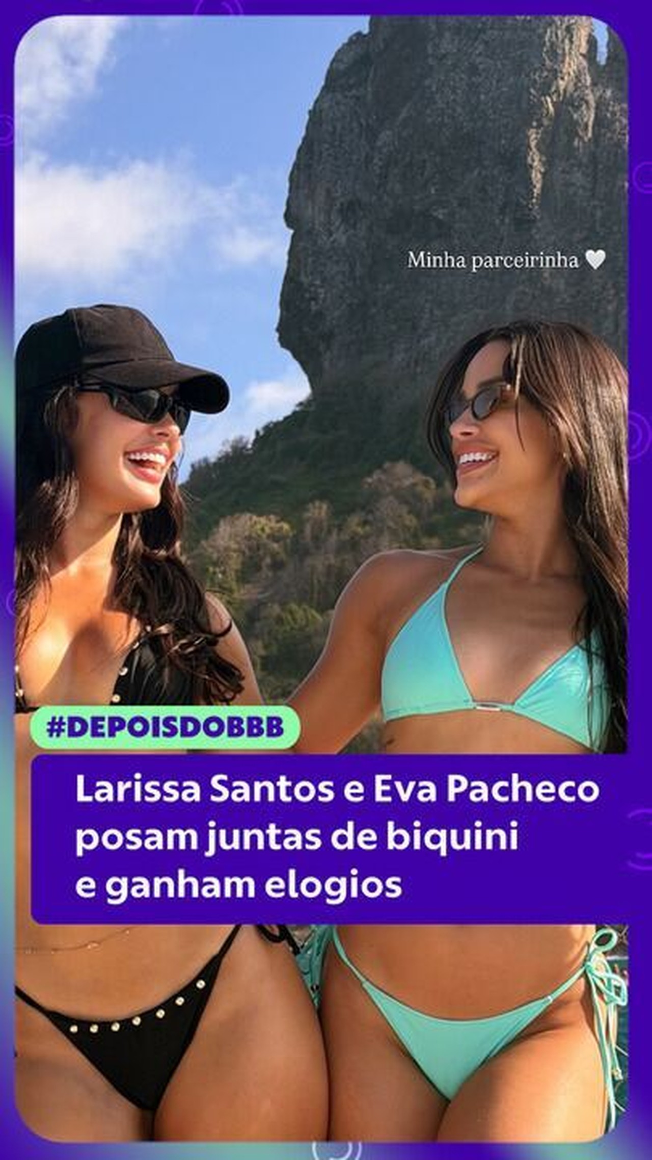 Larissa Santos e Eva Pacheco posam juntas de biquini e ganham elogios: 'Beleza dobrada'