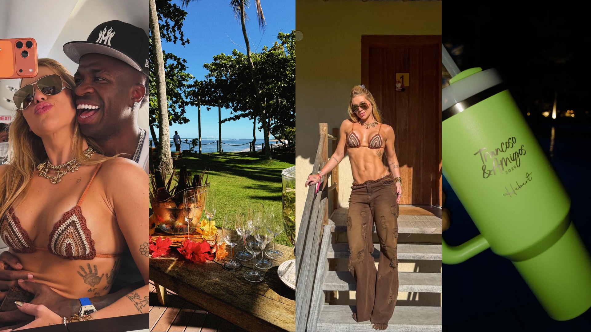 Veja como foi o primeiro dia de Virginia e Vini Jr. em resort de luxo em Trancoso, na Bahia