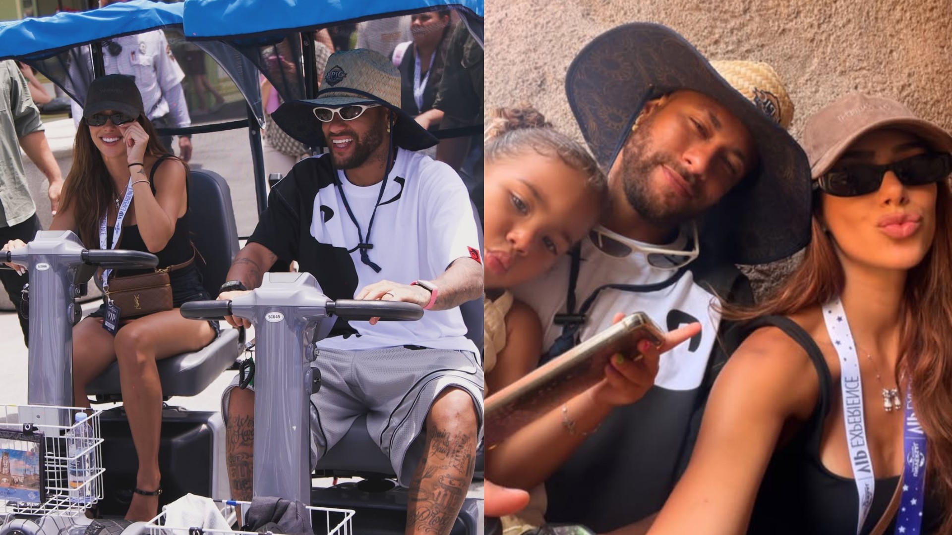 Férias em família: Bruna Biancardi e Neymar se divertem em parque após a Copa