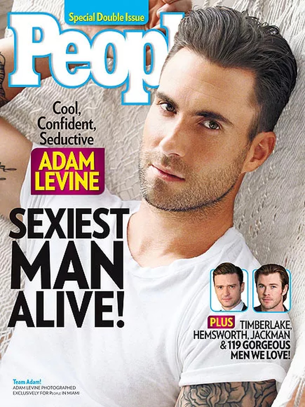 Adam Levine foi eleito homem mais sexy em 2013 — Foto: divulgação