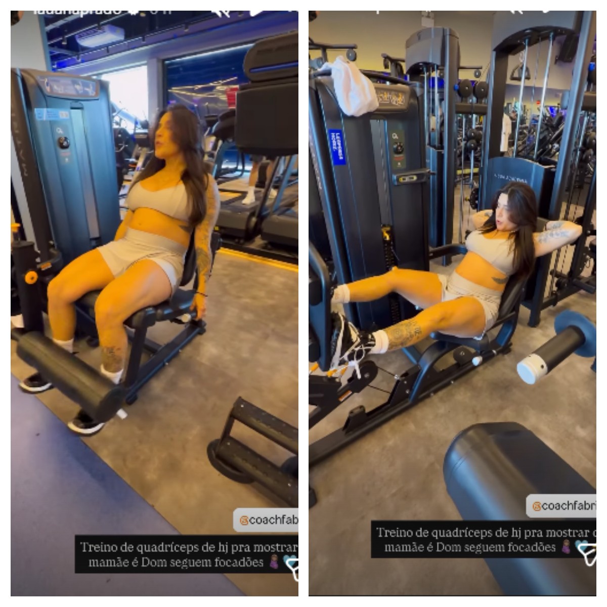 Lauana Prado exibe supercoxas em treino aos 6 meses de gravidez: 'Mamãe e Dom seguem focados'