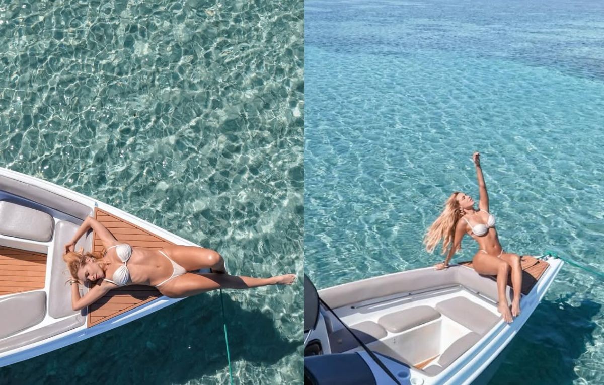 De biquíni e com corpo sarado, Erika Scheneider publica fotos de arrancar o fôlego no mar de Maragogi, Alagoas