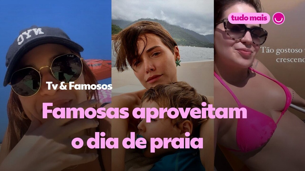 Famosas aproveitam primeira segunda-feira do ano na praia