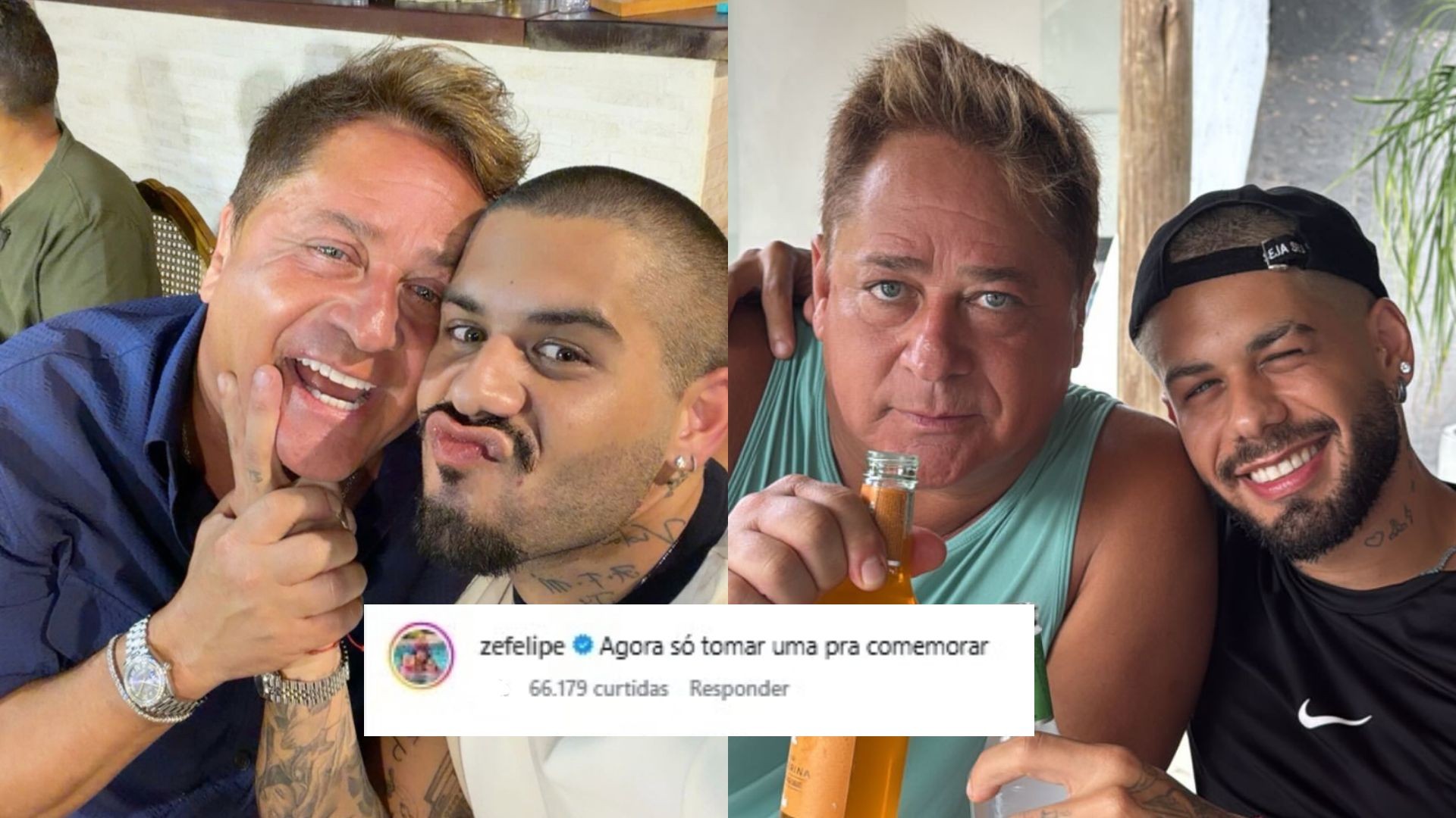 Zé Felipe faz piada sobre pai completando 21 dias sem álcool