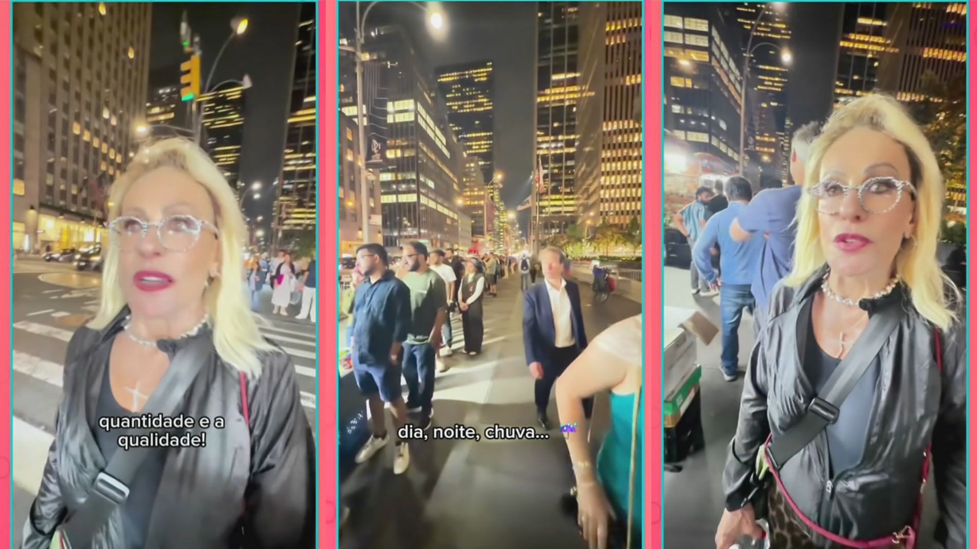 Ana Maria Braga mostra longa fila para comer lanche de rua durante férias em Nova York