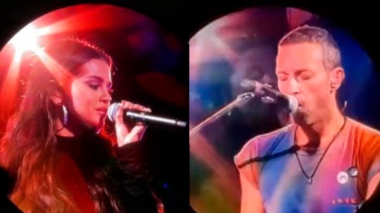 Selena Gomez faz aparição surpresa em show de Coldplay e canta música 'Let Somebody Go'