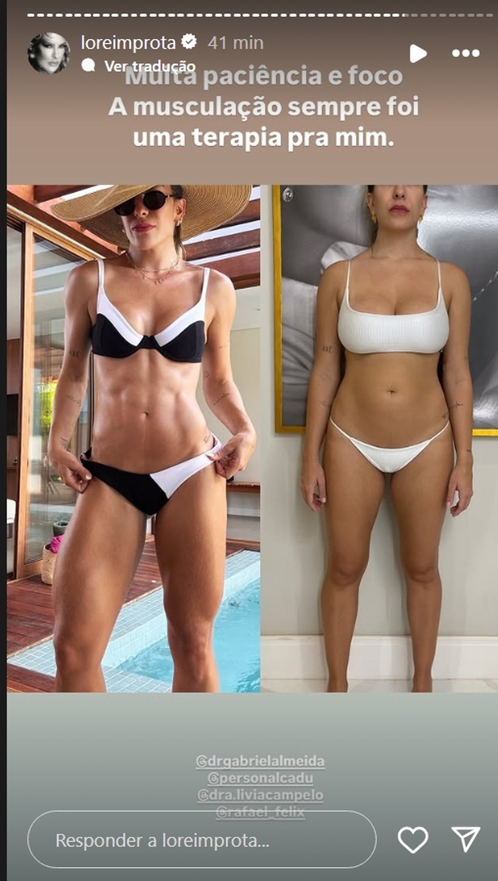Lore Improta fala de mudança de corpo mostra antes e depois — Foto: Reprodução/Instagram