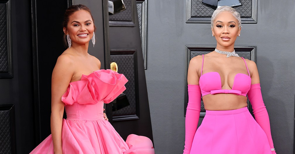 Grammy Awards 2022: rosa-choque foi tendência entre os famosos no