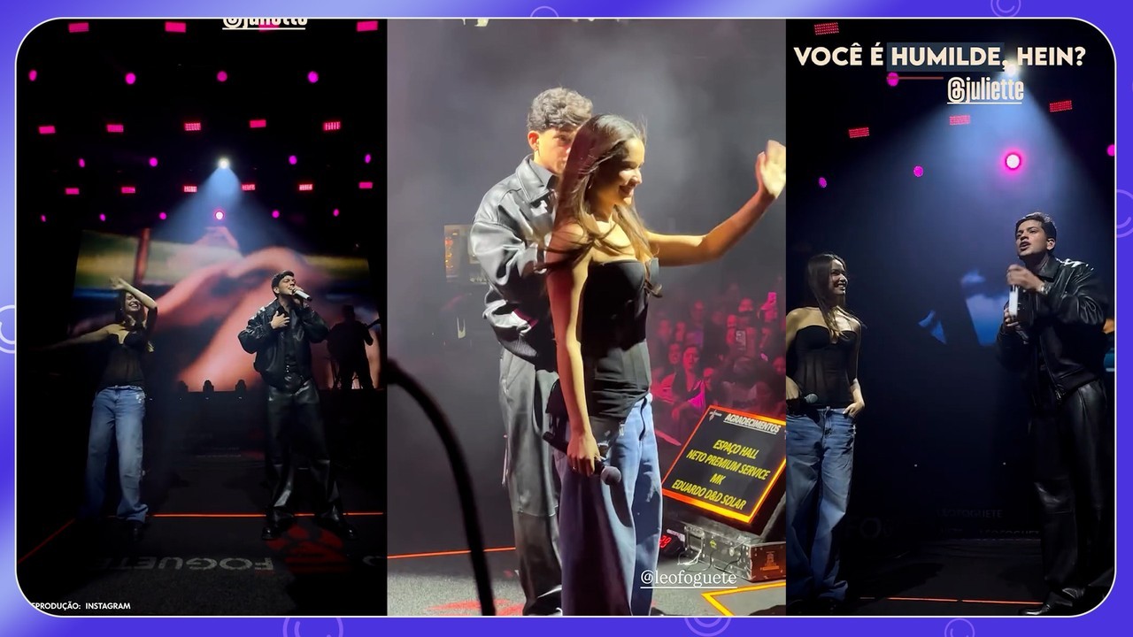 Juliette é surpreendida com convite para subir ao palco durante show de Léo Foguete