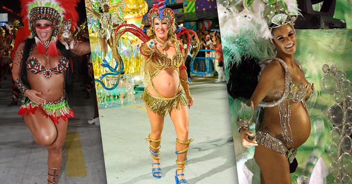 Grávida, Lore Improta volta no Sábado das Campeãs: veja famosas que já desfilaram de barrigão