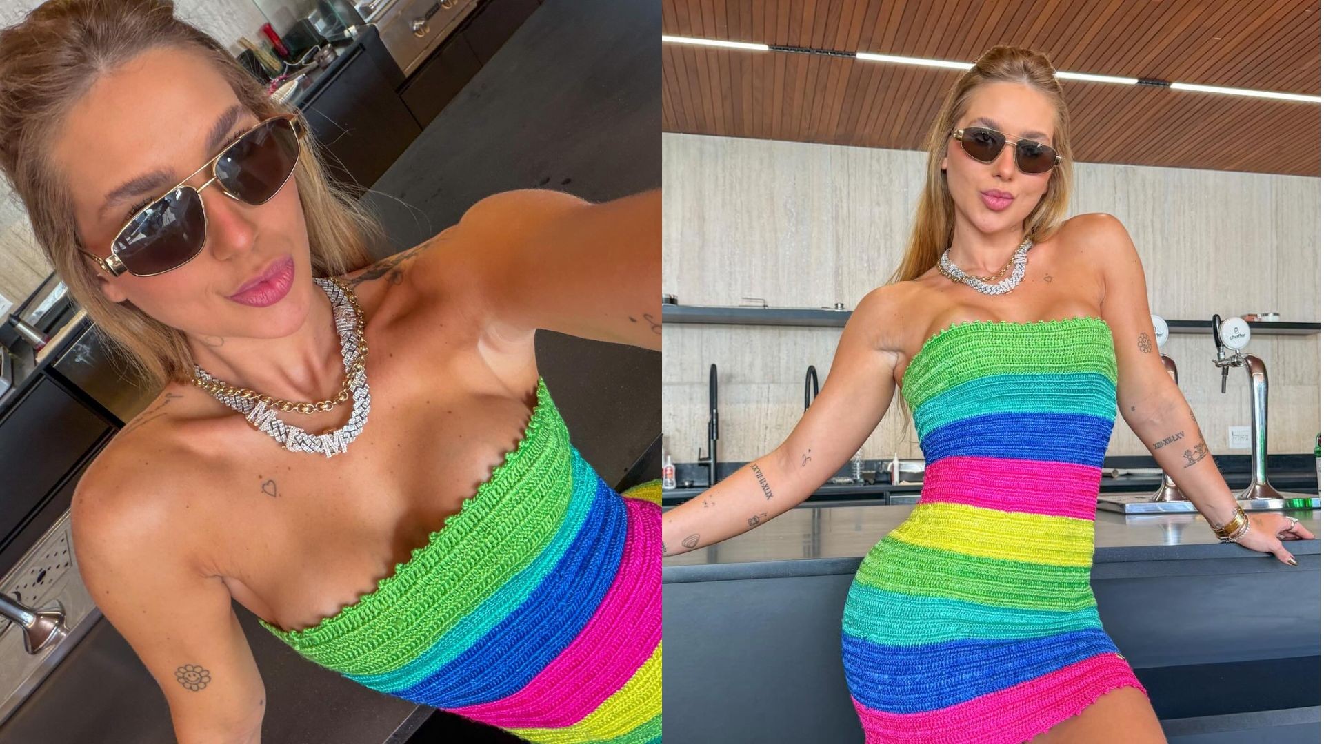 Virginia Fonseca posa com colar poderoso com as iniciais dos filhos