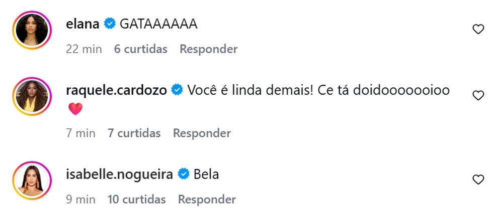 Ex-BBBs elogiam foto publicada por Fernanda Bande — Foto: Reprodução/Instagram