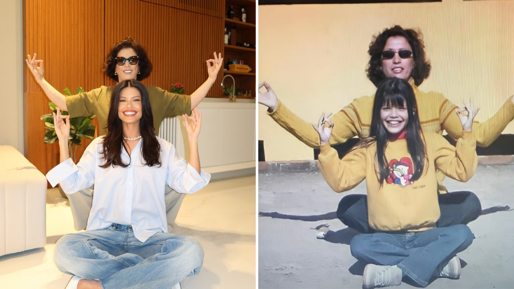 Vitoria Strada reproduz foto antiga com a mãe