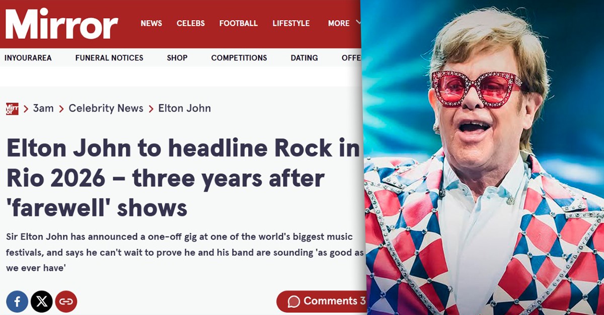 Retorno de Elton John aos palcos no Rock in Rio repercute na imprensa internacional: 'Três anos após despedida'