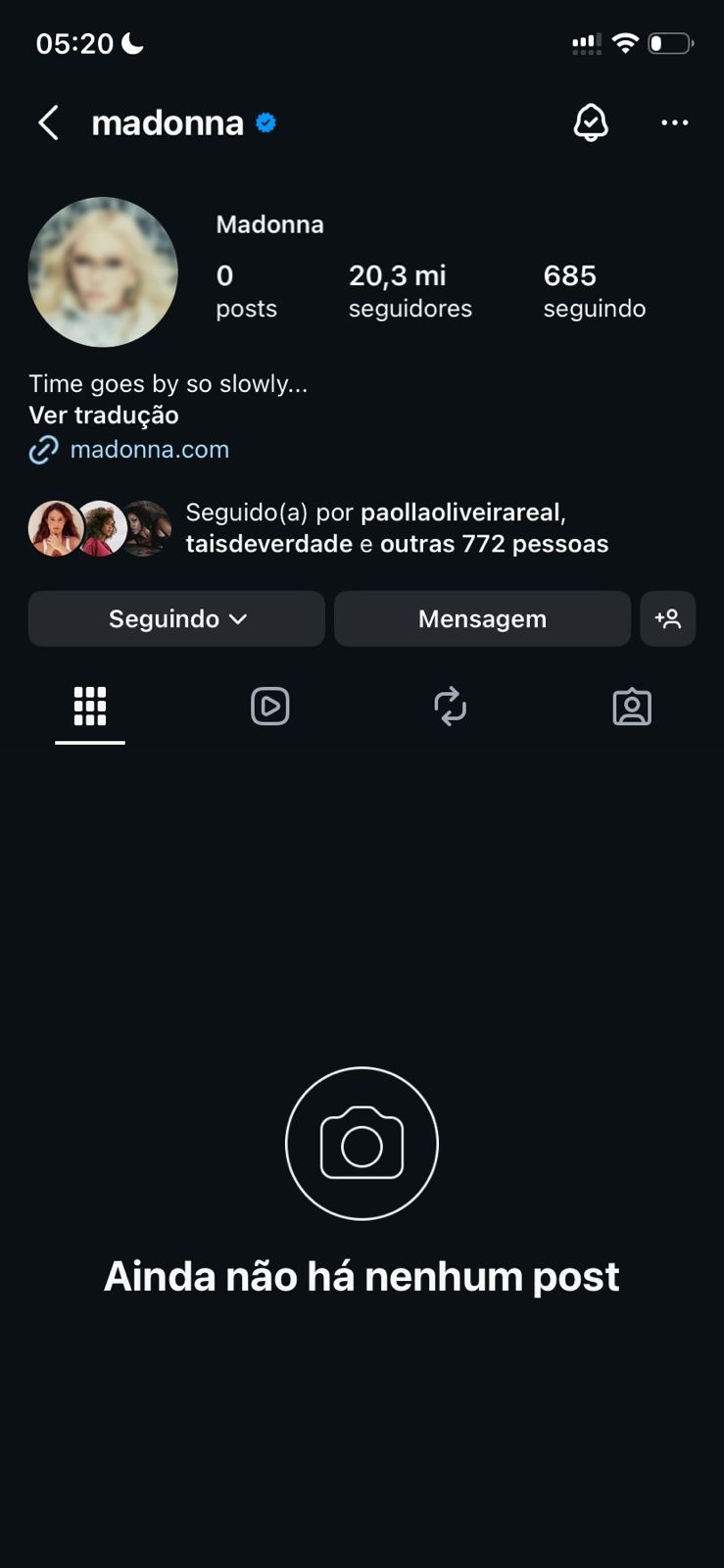 Álbum novo à vista? Madonna apaga publicações no Instagram e fãs especulam início de nova era