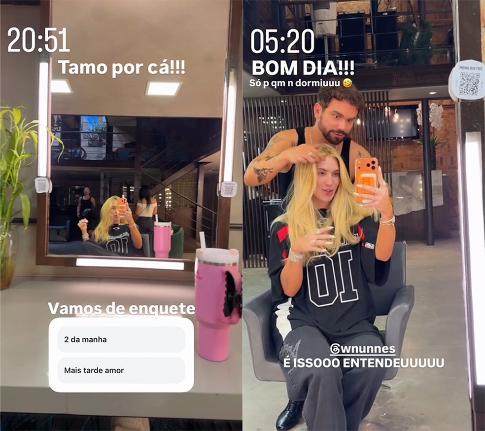 Virginia vira a madrugada em salão de beleza para mudar o visual; veja resultado! — Foto: Reprodução/Instagram