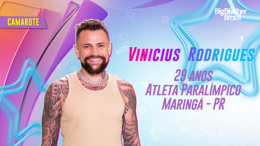 Vinicius Rodrigues é participante do BBB 24 no grupo Camarote — Foto: Globo