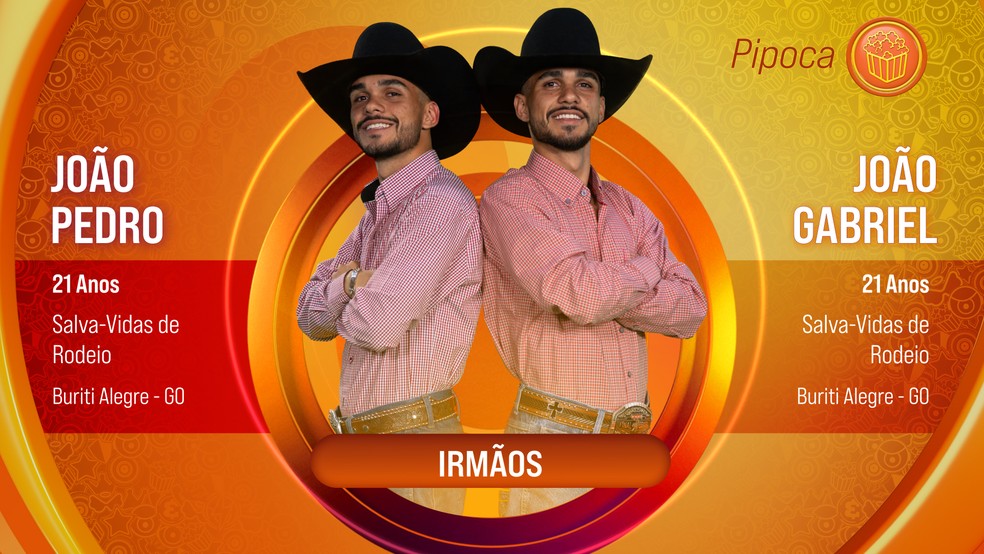 Os irmãos gêmeos João Pedro e João Gabriel são participantes do BBB 25 — Foto: Divulgação