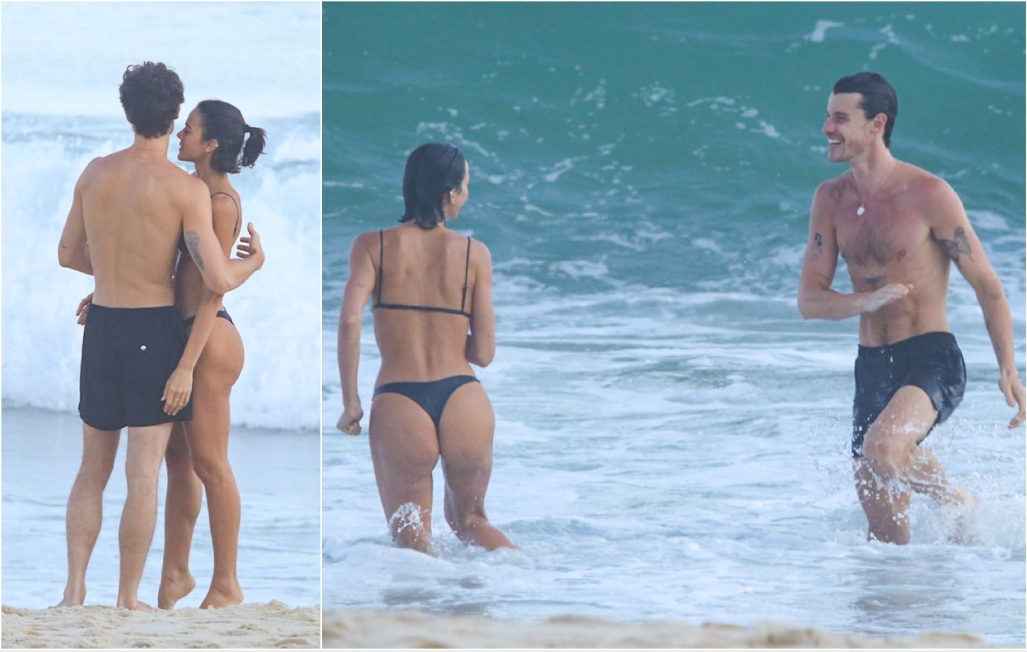 Shawn Mendes e Bruna Marquezine curtem praia no Rio