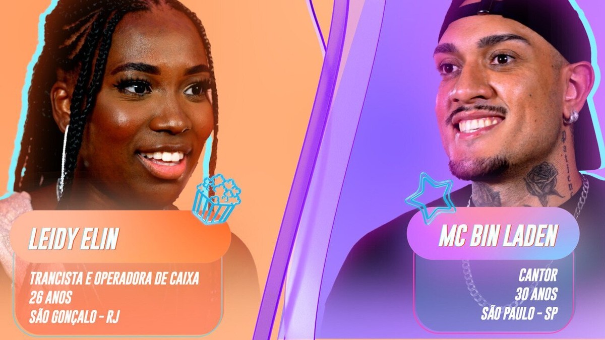 Leidy Elin e Mc Bin Laden são participantes do BBB 24