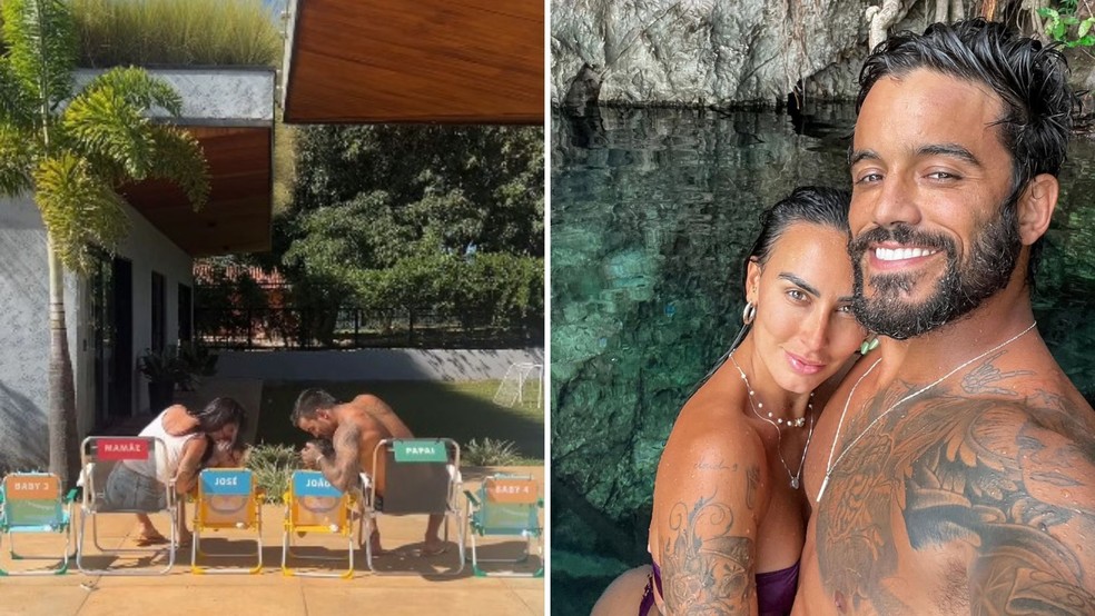 Andre Coelho e Clara Maia anunciam gravidez de gêmeos — Foto: Reprodução/Instagram