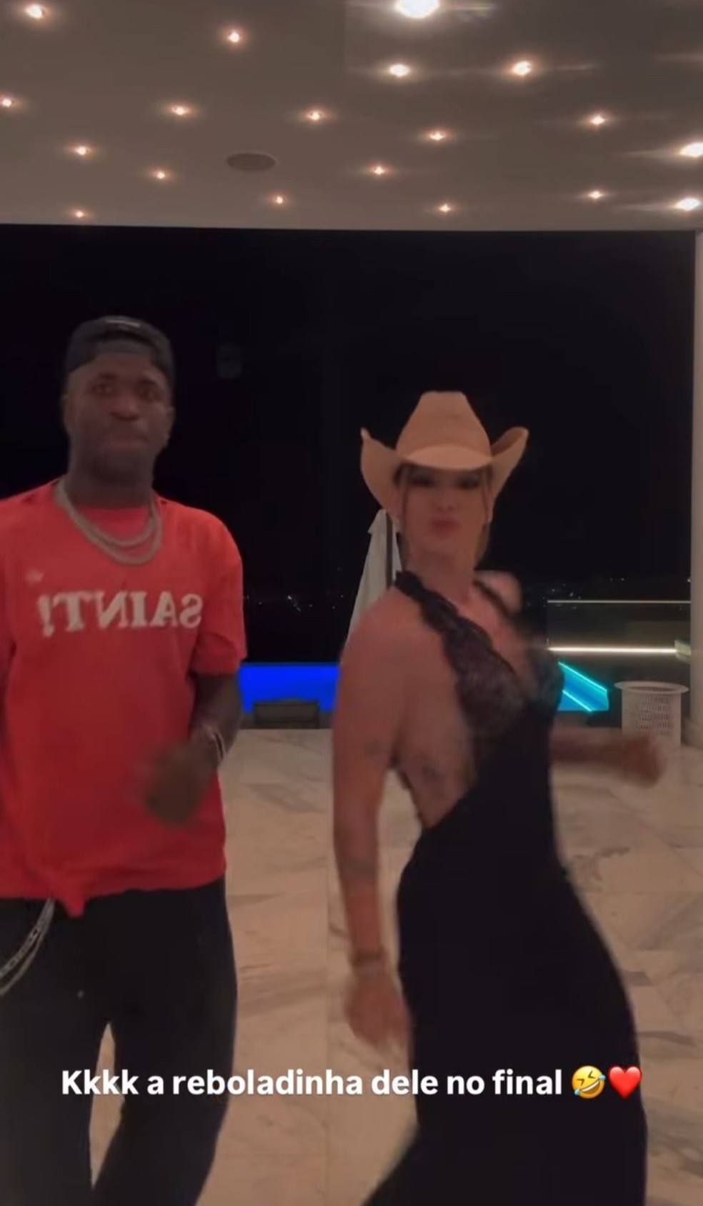 Virginia repostou o vídeo de Vini Jr — Foto: Reprodução/Instagram