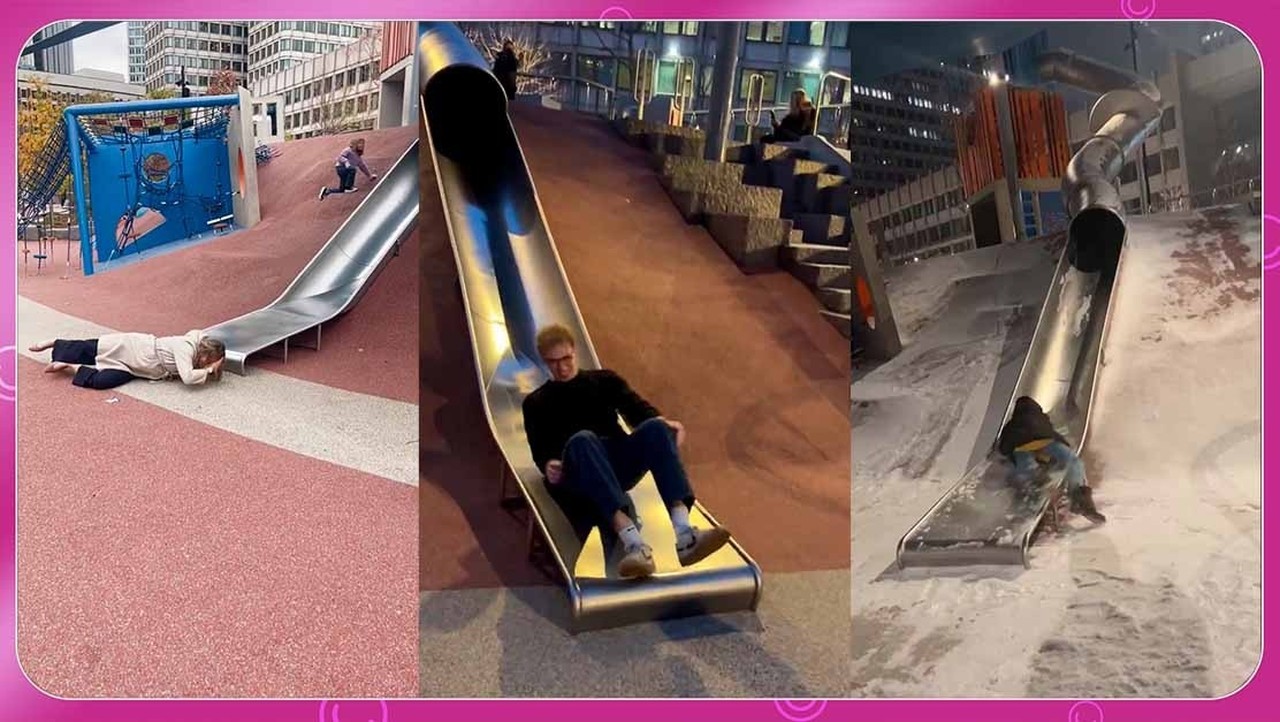 Escorregador lança policial pelos ares e vira atração turística