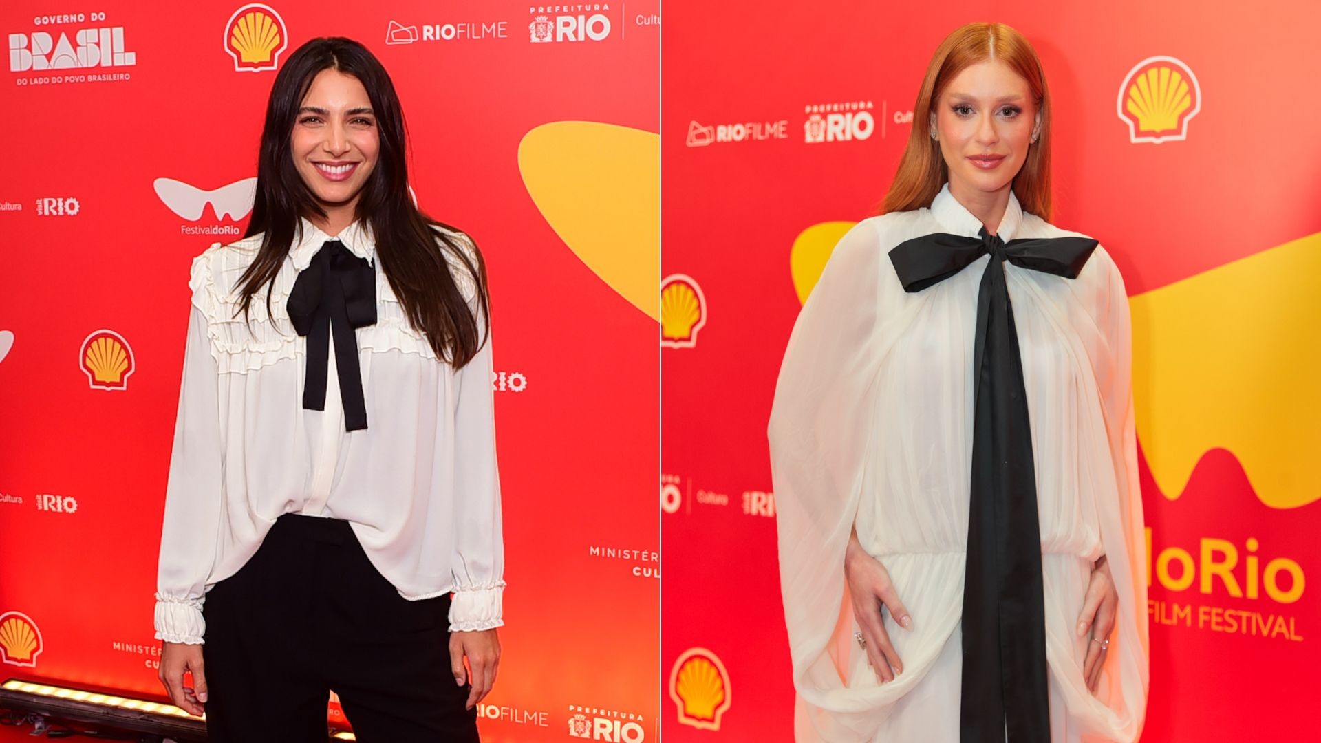 Marina Ruy Barbosa e Rayssa Bratillieri apostam em looks parecidos para o Festival do Rio