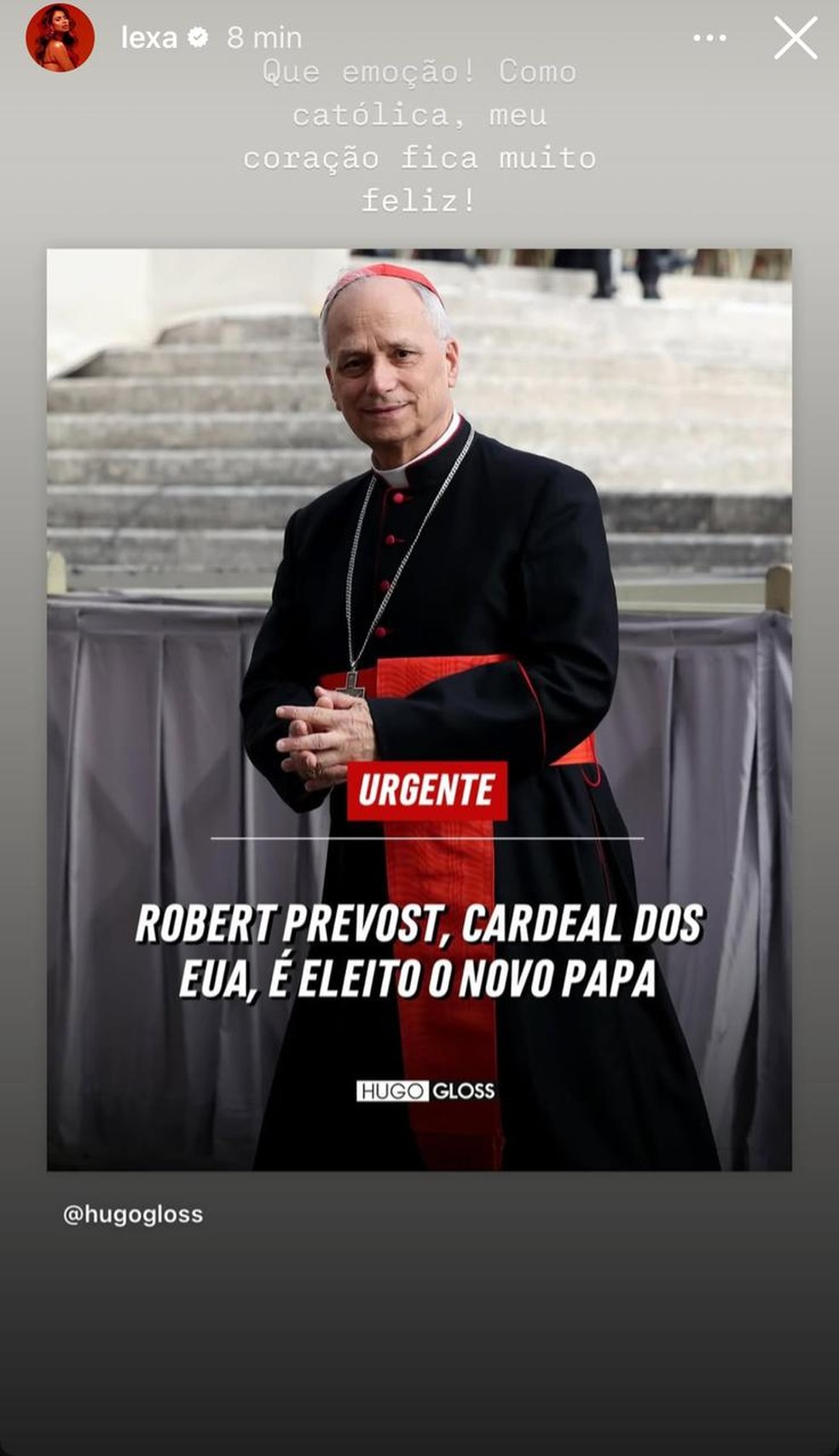 Famosos reagem ao anúncio de que novo papa é escolhido — Foto: Reprodução/Instagram