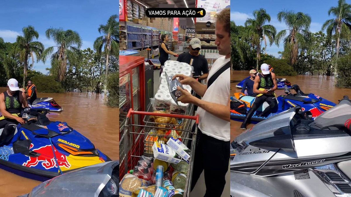 Pedro Scooby and Lucas Chumbo join other athletes to save victims of RS flooding with jet skis |  TV & Celebrities
