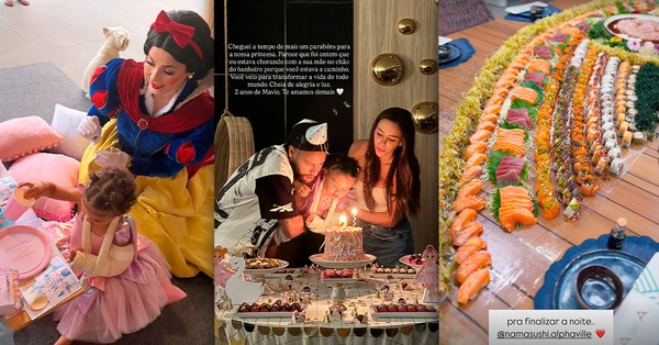Aniversário de 2 anos de Mavie tem chá com as princesas, noite de japa e bolinho com Neymar e Bruna Biancardi — Foto: Instagram