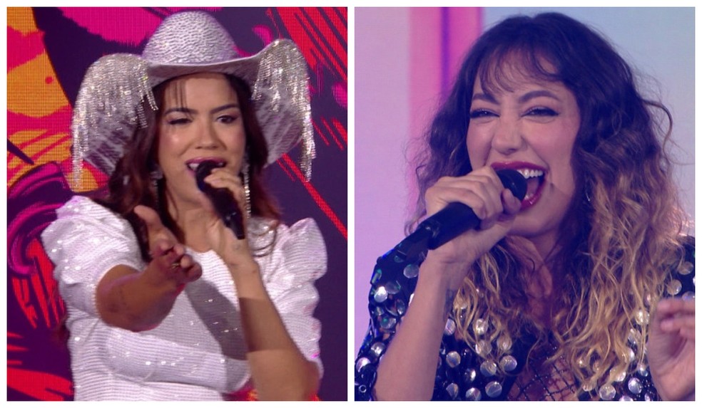 Evellin e Nicole Louise cantam no Estrela da Casa — Foto: Globo