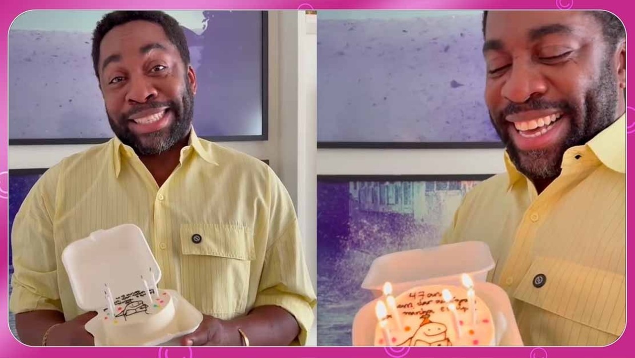 Lázaro Ramos mostra comemoração de aniversário e declara: 'Animado pra mais um ciclo lindo'