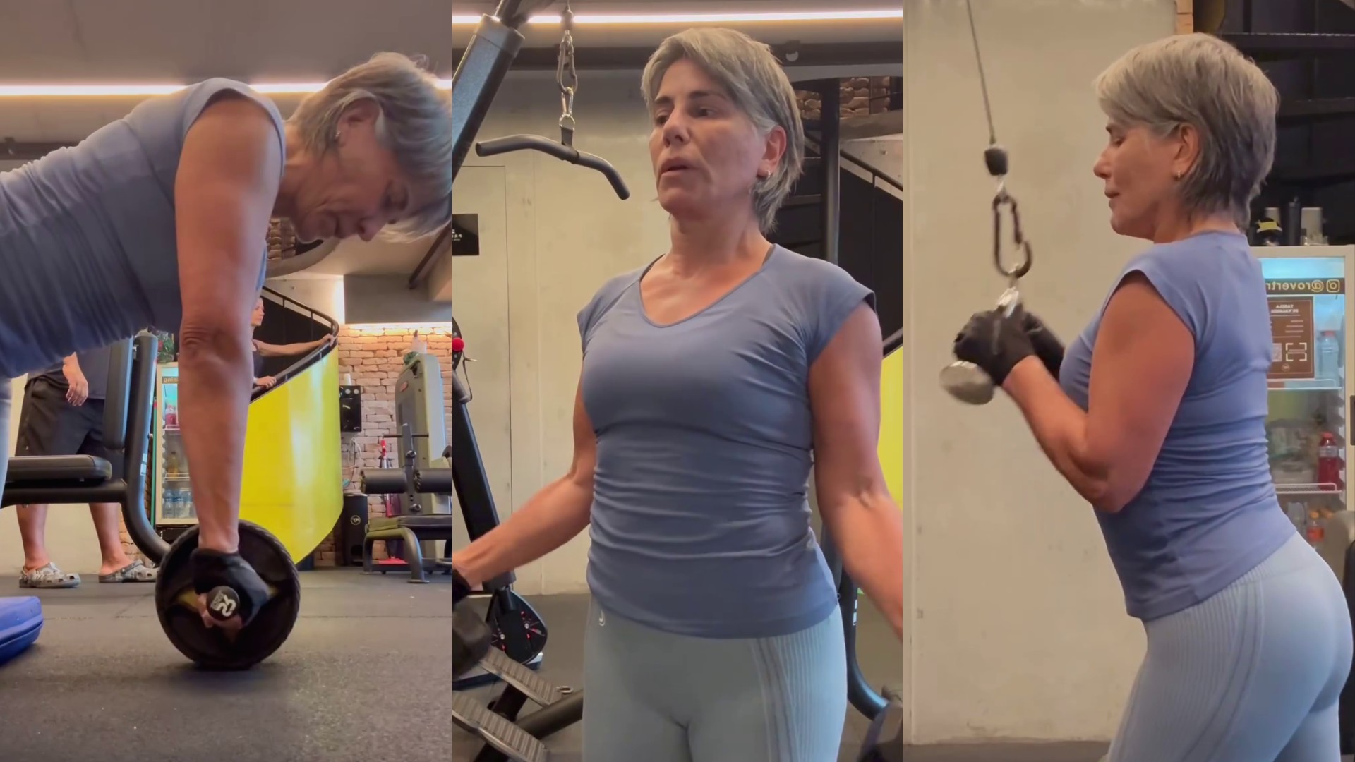 Glória Pires impressiona com músculos definidos em treino pesado na academia