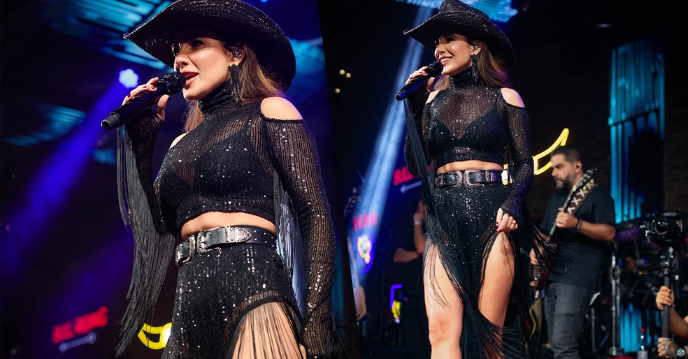 Paula Fernandes impacta com fendas poderosas e transparência em show em Goiás — Foto: Brazil News