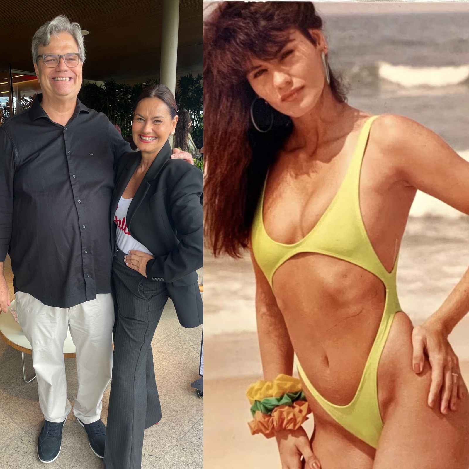 Musa dos anos 80, Magda Cotrofê faz rara aparição em evento de moda e diz se volta a desfilar de fio-dental