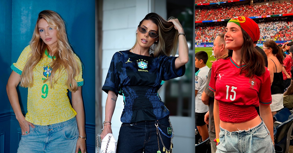 Personalização de camisa com elástico está em alta entre as famosas na Copa do Mundo; inspire-se!