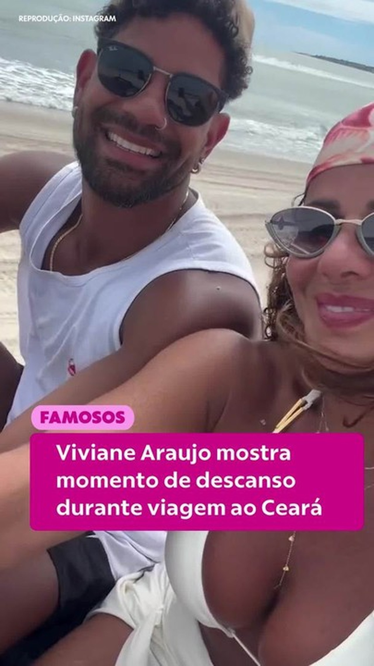 Viviane Araujo mostra momento de descanso durante viagem ao Ceará