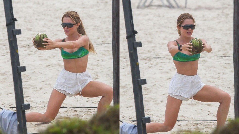 Jade Picon treina com coco — Foto: Dilson Silva/Agnews