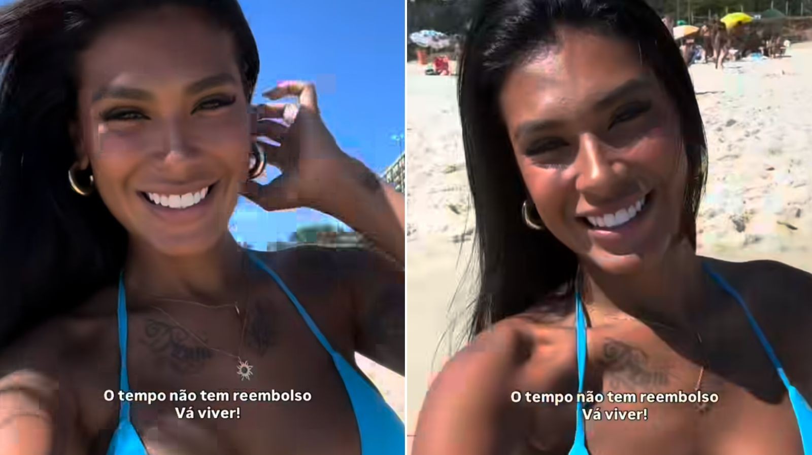 Após semana agitada com novo affair, Pocah posa de biquíni e manda recado: 'Vá viver'