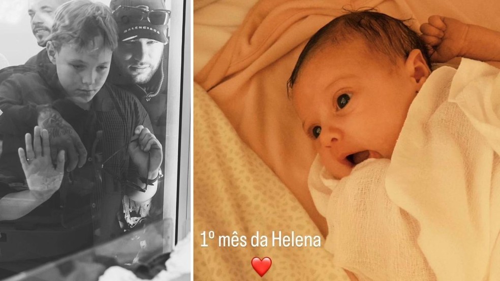 Neymar celebrou 1 mês de Helena com foto da bebê em rede social — Foto: Reprodução/Instagram