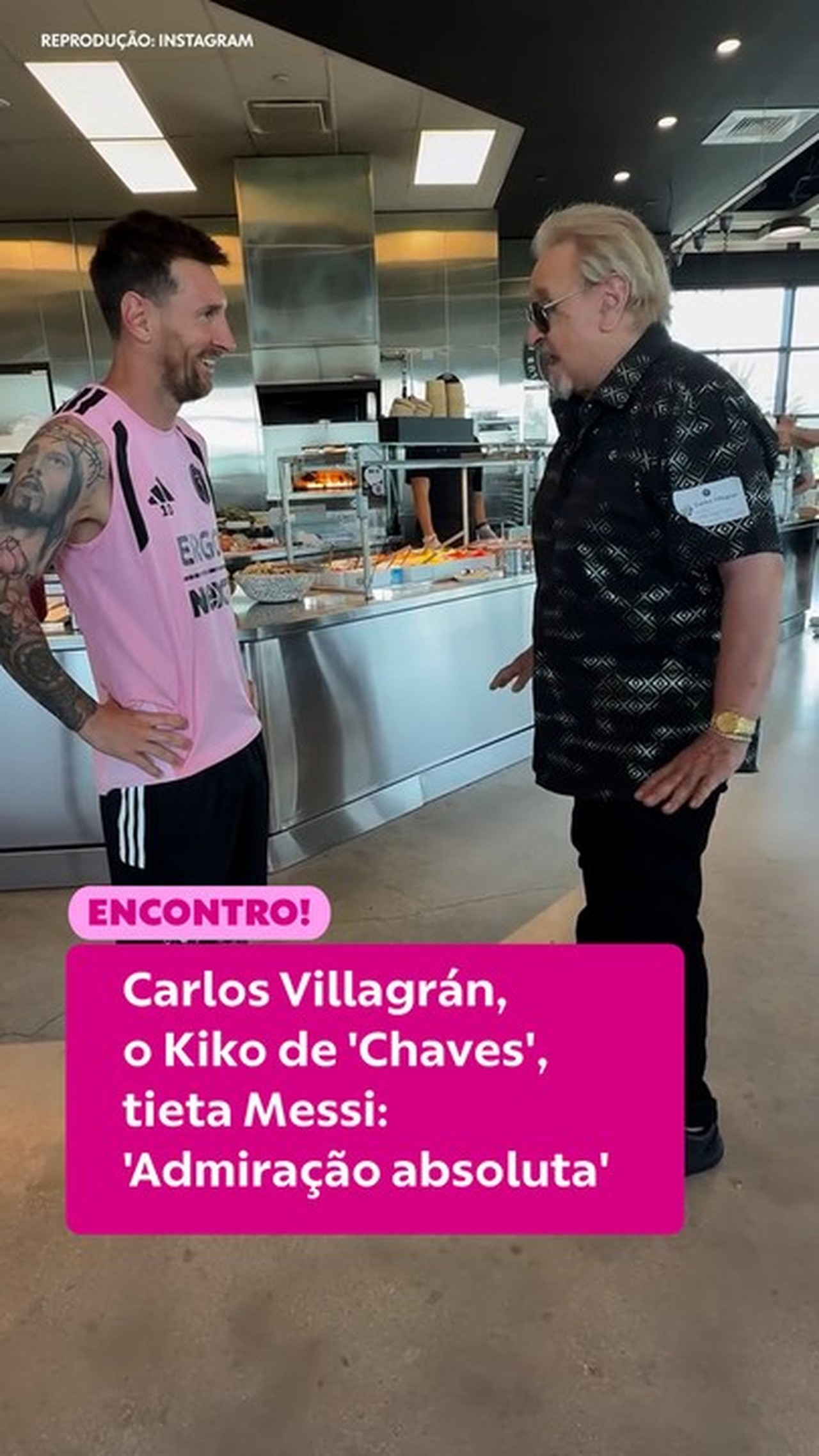 Carlos Villagrán, o Kiko de 'Chaves', tieta Messi em centro de treinamento: 'Admiração absoluta'