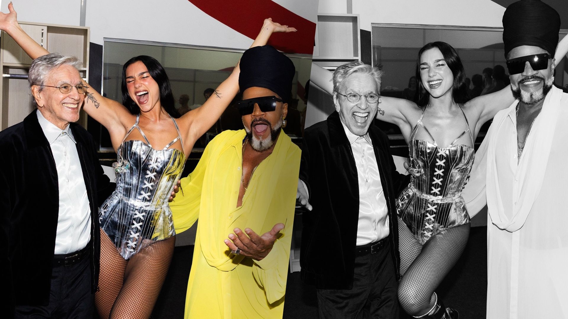 Dua Lipa agradece a Caetano Veloso e Carlinhos Brown após parceria em show: 'Que sonho'