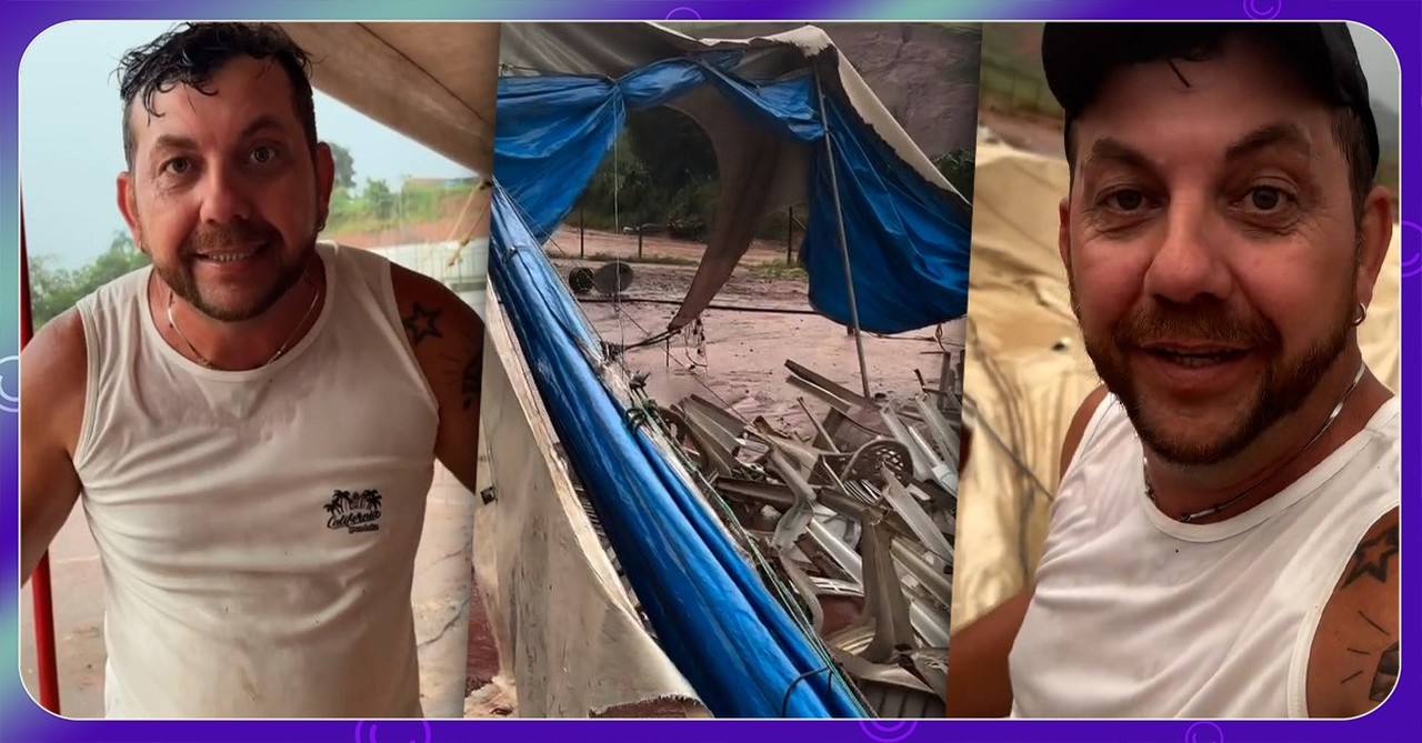 Circo de Edilberto e Raíssa, do BBB 25, é tombado após temporal: 'Destruição total'