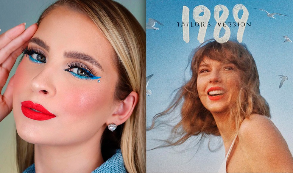 Influenciadora ensina maquiagem temática de 1989 para shows de Taylor Swift no Brasil — Foto: reprodução/divulgação