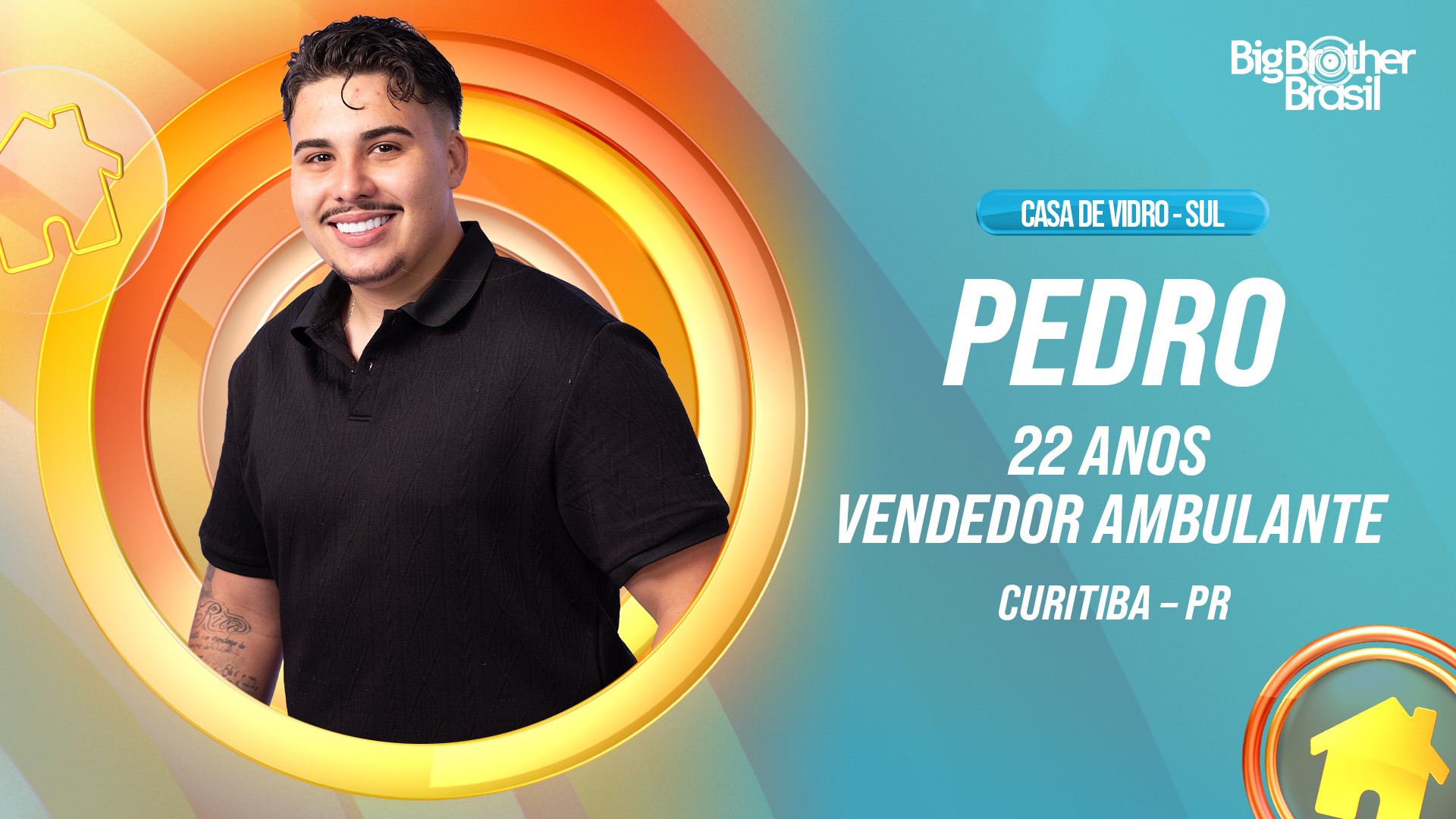 Pedro está na Casa de Vidro do Sul e disputa vaga no BBB 26: conheça