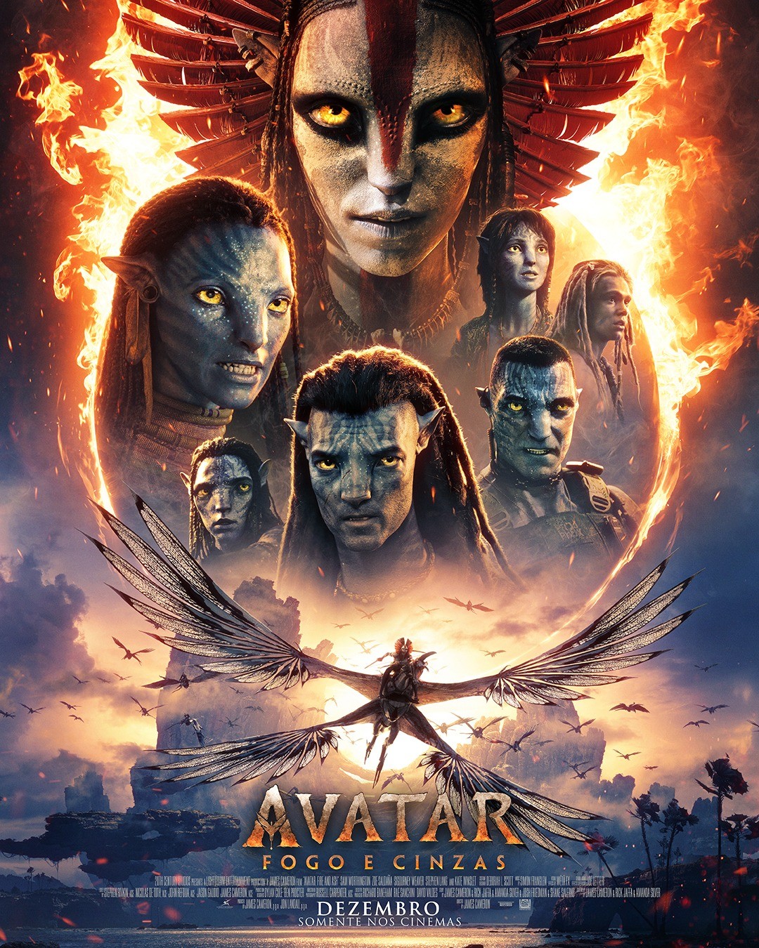 'Avatar: Fogo e Cinzas' ganha novo cartaz